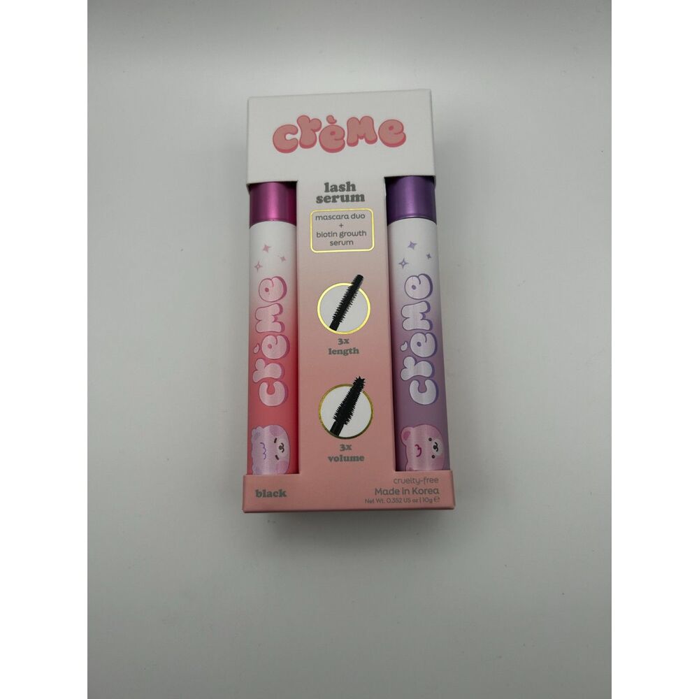The Crème Shop Lash Serum Mascara Duo Black Biotin Growth Formula Volume Length